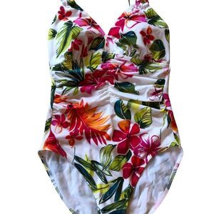 Sunflair Beach Fashion One Piece Floral Bathing Suit. EUC